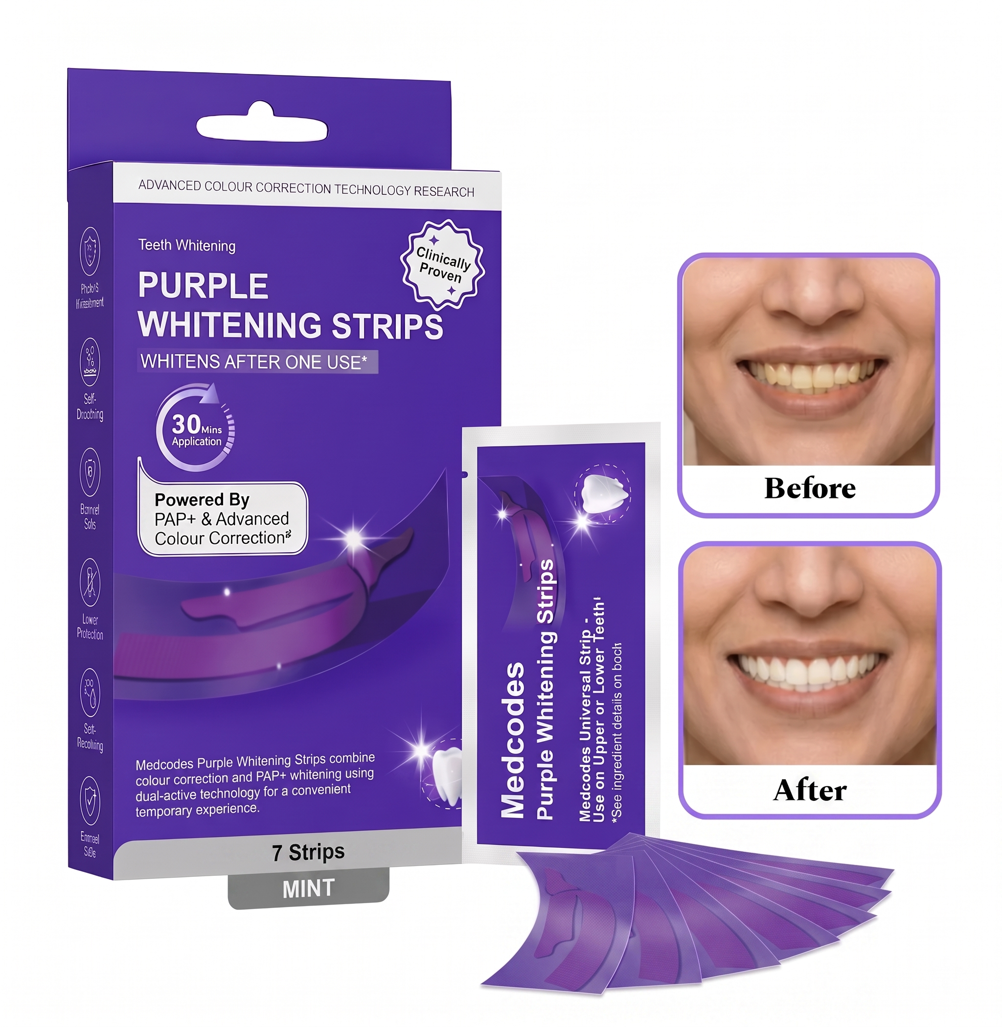 Purple Teeth Whitening Strips (Pack of 7)