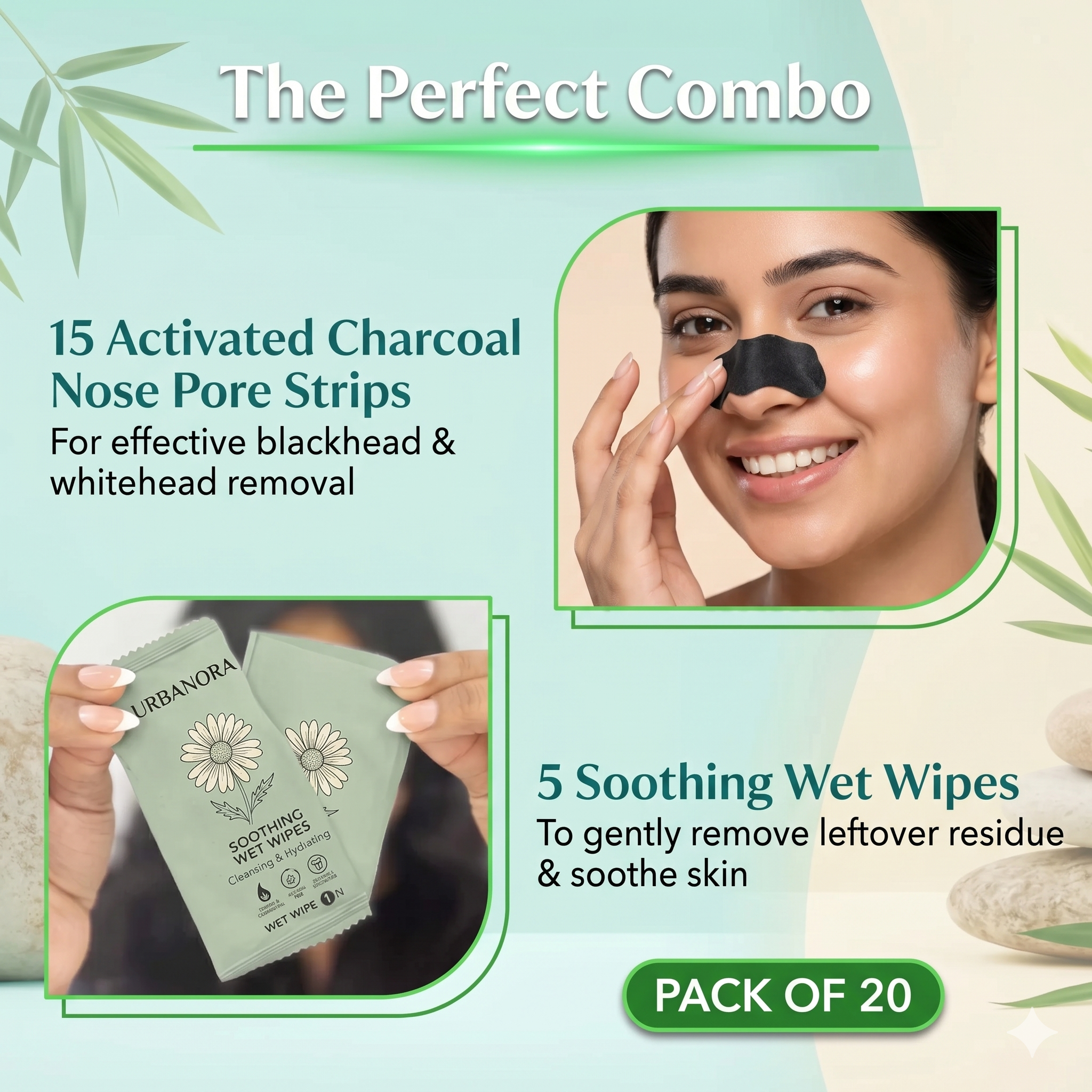 Nose Strips for Blackhead & Whitehead Removal(Pack of 20)